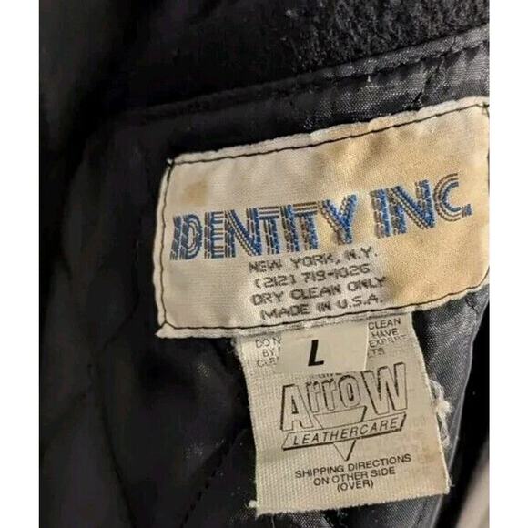 Vintage Boogie's Diner Las Vegas Bomber Varsity Jacket Wool Leather Black Large - Picture 10 of 16